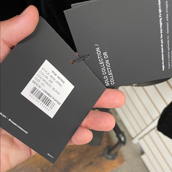 Moose Knuckles Black Puffer with Gold Accents - Picture 7 of 7